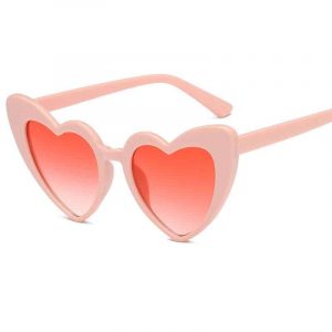 Lunette anti UV forme cœur rose