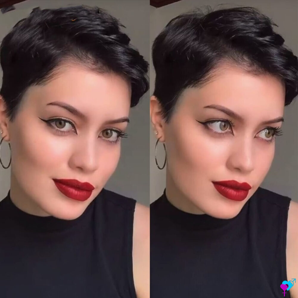 Peluca corta natural, talla M — Pelucas naturales para travestis y personas transgénero — Trans-Boutique