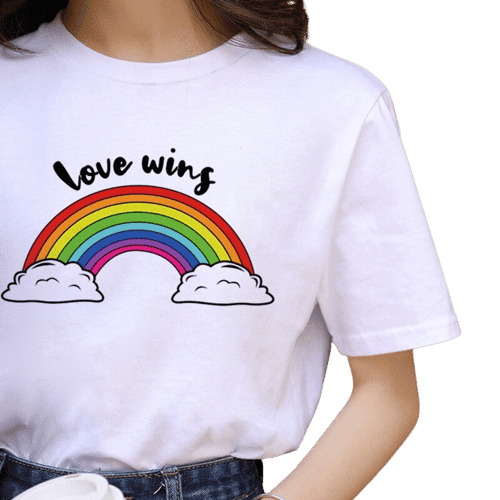 Tee-shirt love wins blanc