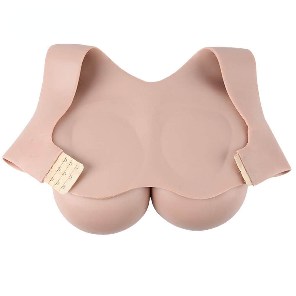 Bustier faux seins silicone fermeture agrafes